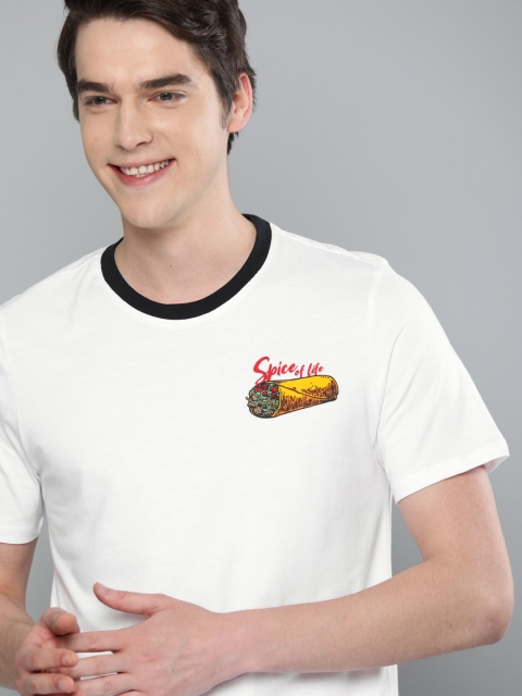 

Mast & Harbour Men White Solid Round Neck T-shirt