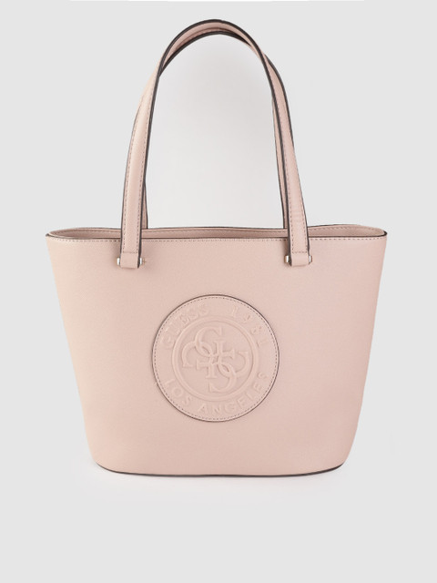 

GUESS Nude-Coloured Saffiano Textured Shoulder Bag