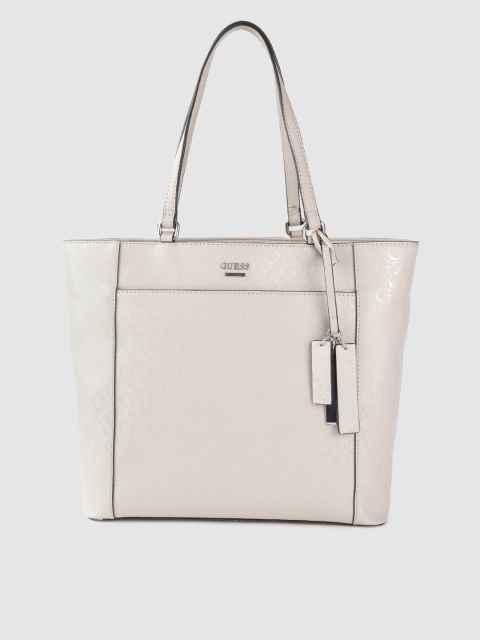 

GUESS Beige Brand Logo Textured Shoulder Bag