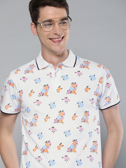 

Mast & Harbour Men White Printed Polo Collar T-shirt