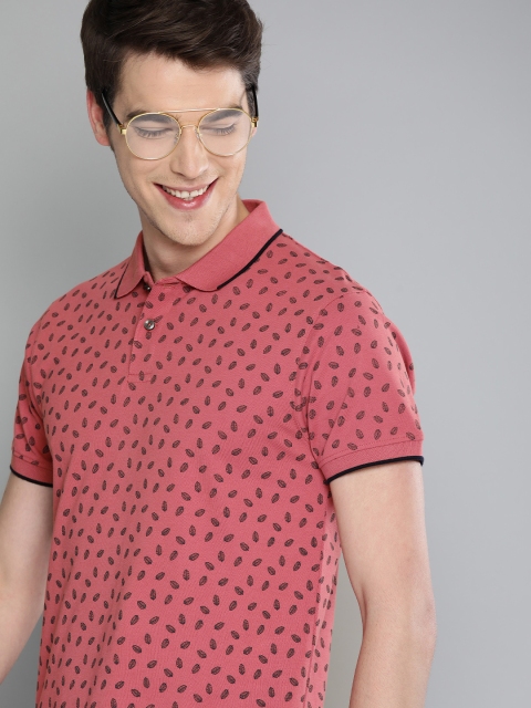 

Mast & Harbour Men Pink Printed Polo Collar T-shirt
