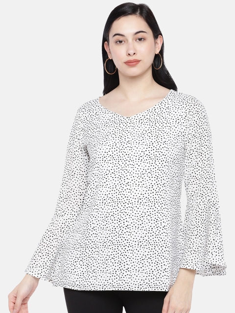 

Prakrti Women White & Black Printed Top