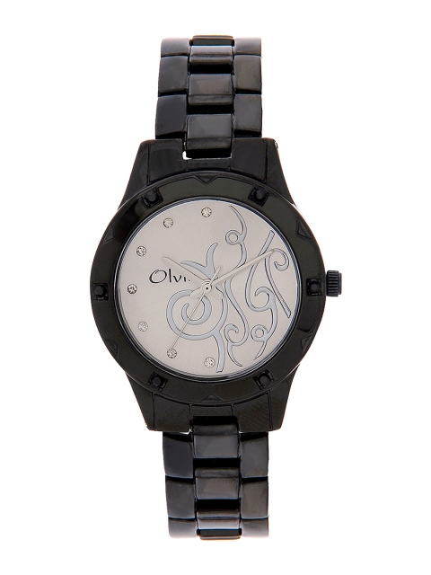 

Olvin Women Silver-Toned Dial Watch 1697-BM04