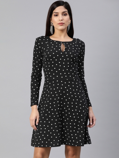 

DOROTHY PERKINS Women Black & White Printed A-Line Dress