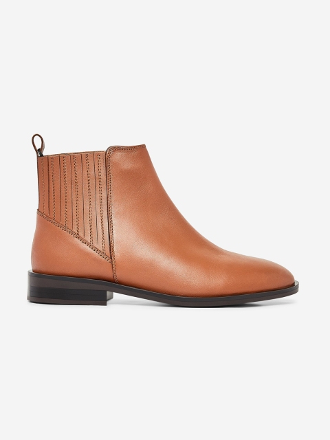 

DOROTHY PERKINS Women Tan Brown Solid Mid-Top Flat Boots