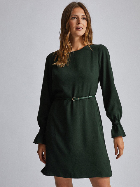 

DOROTHY PERKINS Women Green Solid A-Line Dress
