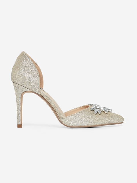 

DOROTHY PERKINS Women Gold-Toned Embellished Pumps