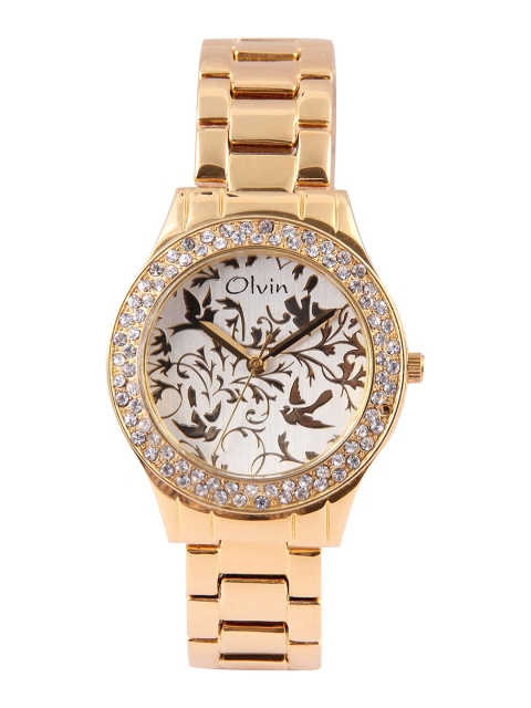 

Olvin Women Silver-Toned Dial Watch 1677-YM01