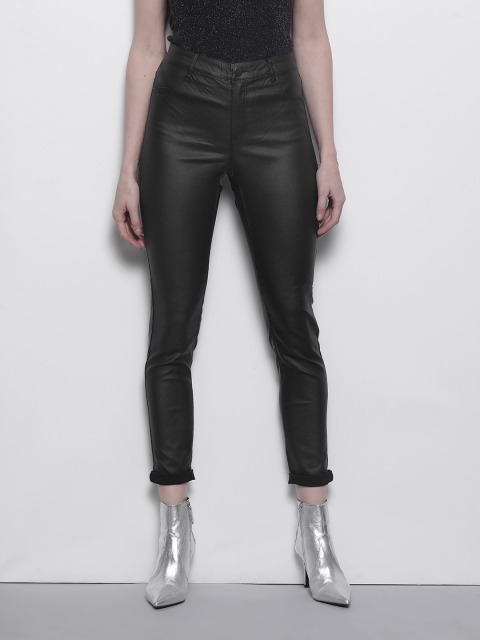 

DOROTHY PERKINS Women Black Coated Frankie Mid-Rise Clean Look Stretchable Jeans