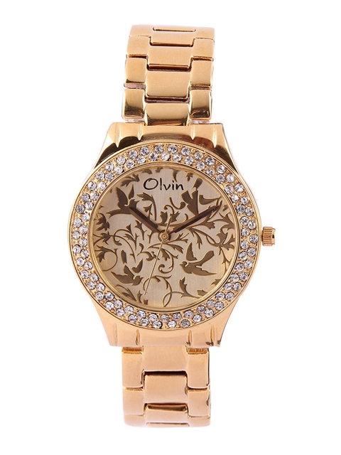 

Olvin Women Gold-Toned Dial Watch 1677-YM02