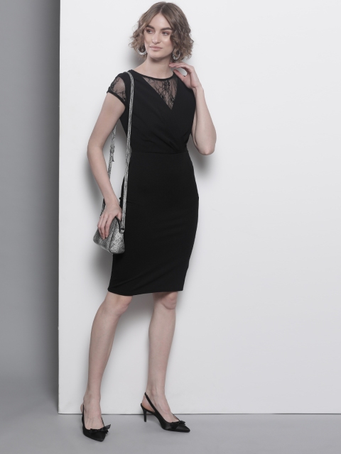 

DOROTHY PERKINS Women Black Solid Sheath Dress