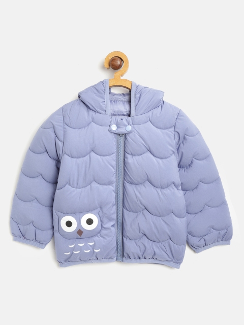

Kids On Board Kids Blue Printed Back Hooded Puffer Jacket
