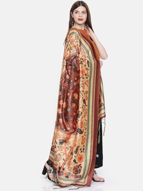 

Sugathari Beige & Coffee Brown Printed Dupatta