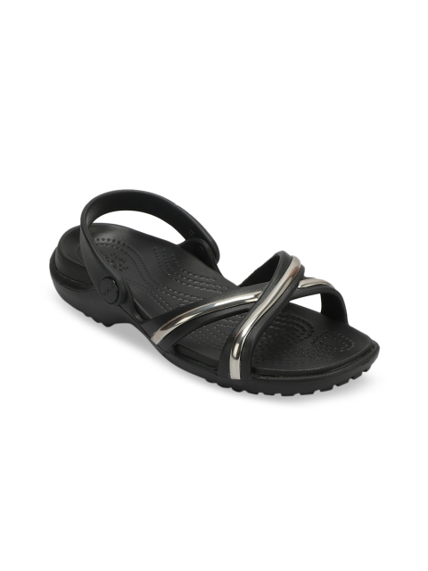 

Crocs Women Black Embellished Open Toe Flats