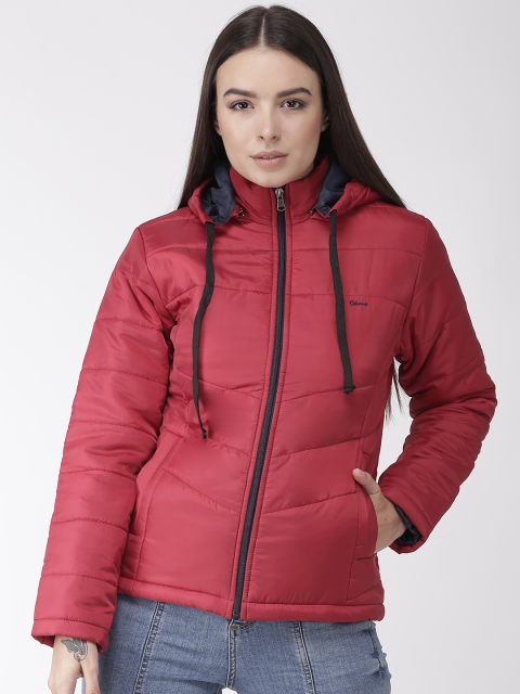 

Okane Women Red Solid Detachable Hood Padded Jacket