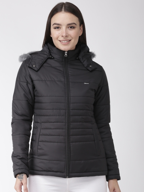 

Okane Women Black Solid Hooded Parka Jacket
