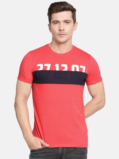 

Being Human Clothing Men Red Printed Round Neck T-shirt
