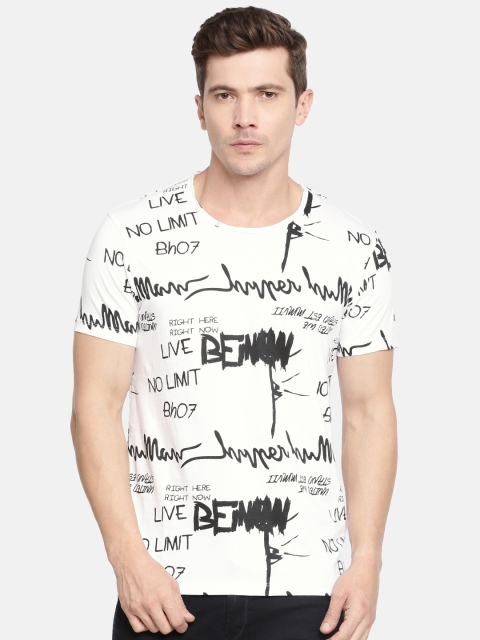 

Being Human Men White Printed Round Neck T-shirt