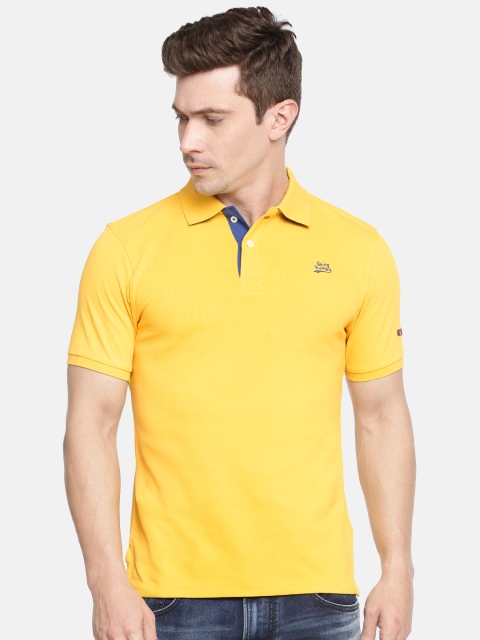 

Being Human Clothing Men Yellow Solid Polo Collar T-shirt