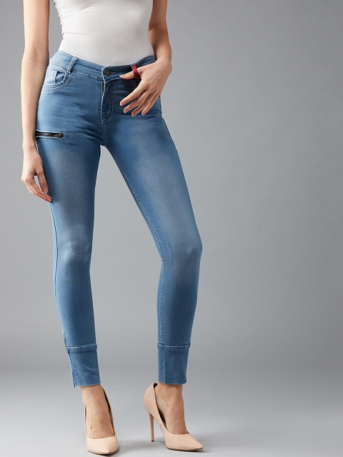 

DOLCE CRUDO Women Blue Skinny Fit Mid-Rise Clean Look Stretchable Jeans