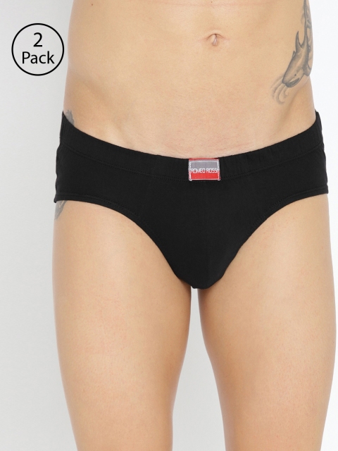 

ROMEO ROSSI Men Pack of 2 Black Solid Low-Rise Basic Briefs SBIE-1002-BLK-2
