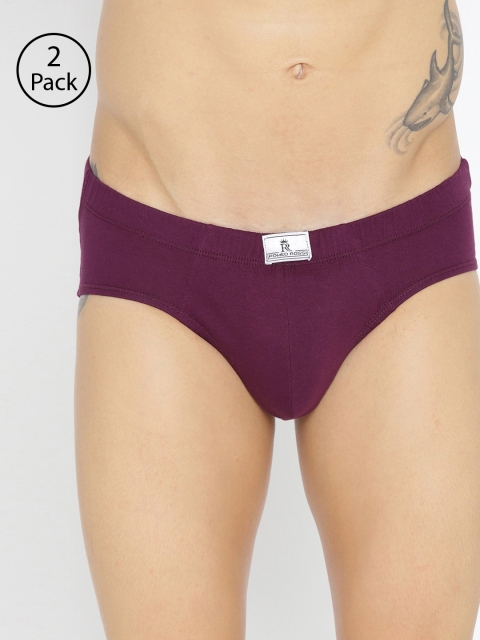 

ROMEO ROSSI Pack of 2 Men Purple Solid Low-Rise Basic Briefs SBIE-1002-WN-2
