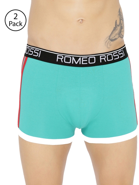 

ROMEO ROSSI Men Pack of 2 Blue Solid Trunks CLTSP-2005-RG-2