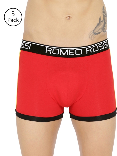 

ROMEO ROSSI Men Pack of 3 Red Solid Trunks CLTSP-2005-RD-3