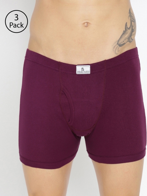 

ROMEO ROSSI Men Pack of 3 Maroon Solid Trunks RTIE-1004-WN-3