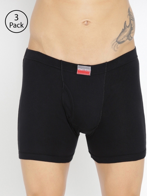 

ROMEO ROSSI Men Pack of 3 Black Solid Trunks RTIE-1004-BLK-3