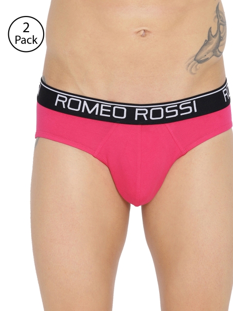 

ROMEO ROSSI Men Pack of 2 Magenta Solid Low-Rise Briefs CLBP-2003-MZ-2