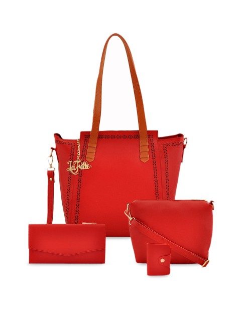 

LaFille Women Pack of 4 Red Solid Handbags