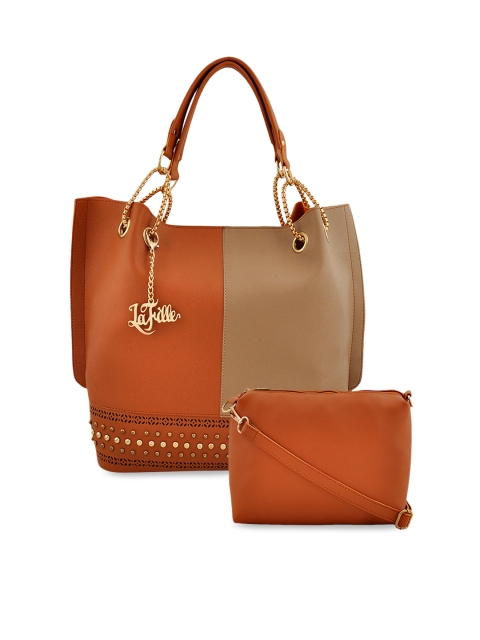 

LaFille Women Brown & Beige Colourblocked Handbags