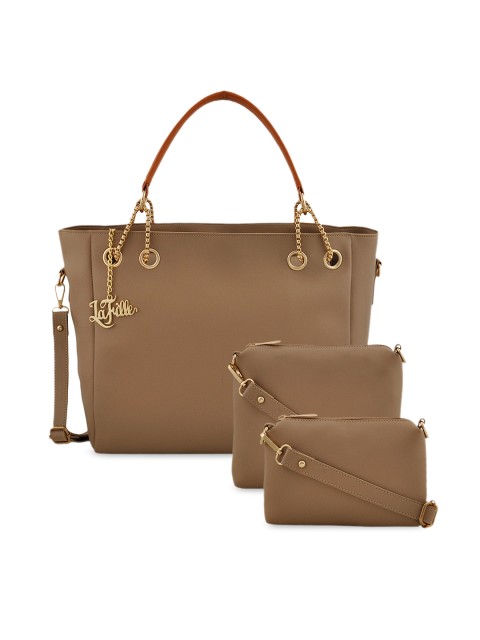 

LaFille Women Pack of 3 Brown Solid Handbags