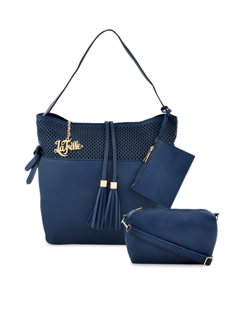 

LaFille Women Pack of 3 Blue Solid Handbags