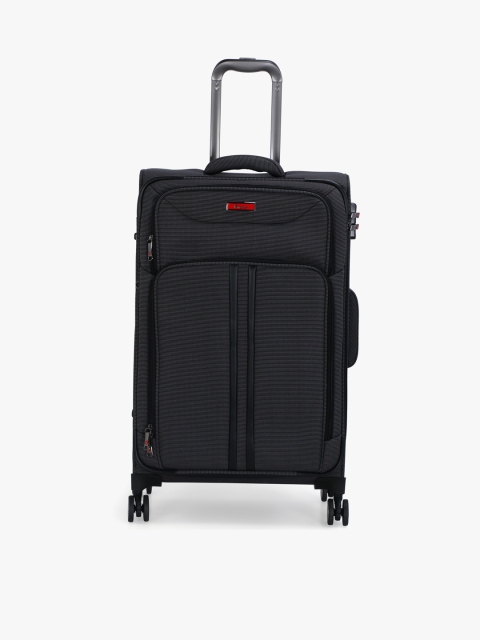 

IT luggage Grey Textured Medium Trolley Bag With 360-Degree Rotatable Wheels