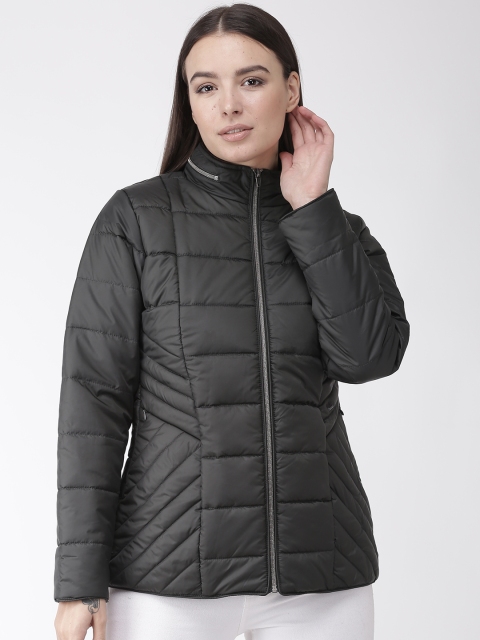 

Okane Women Dark Olive Green Solid Padded Jacket