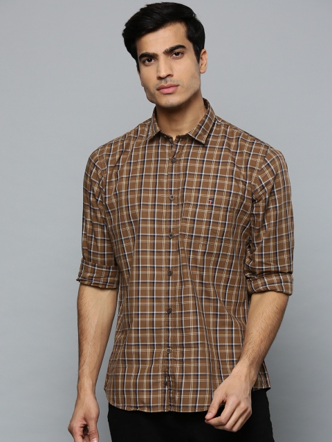 

Louis Philippe Sport Men Brown & Navy Blue Slim Fit Checked Casual Shirt
