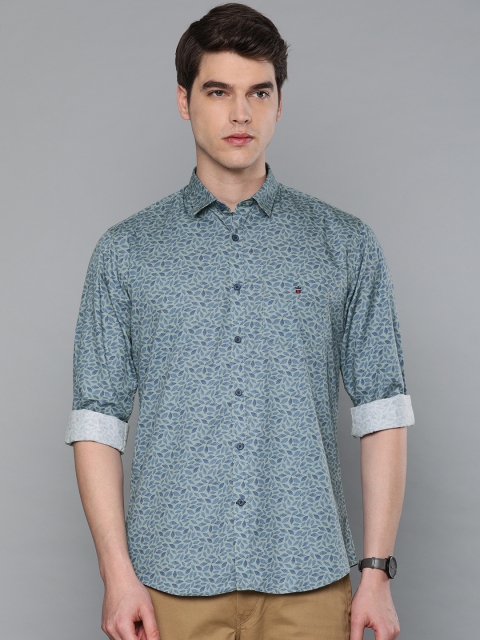 

Louis Philippe Sport Men Green & Blue Slim Fit Printed Casual Shirt
