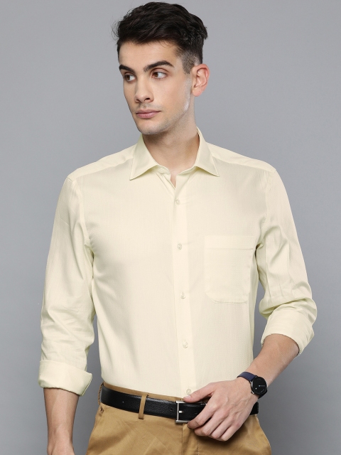 

Louis Philippe Men Cream-Coloured Classic Fit Self Design Formal Shirt