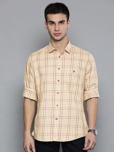 

Louis Philippe Sport Men Beige & Brown Slim Fit Checked Casual Shirt