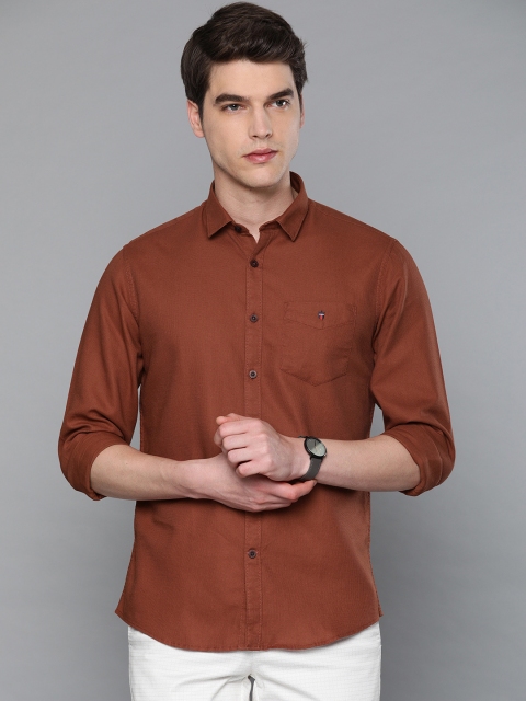 

Louis Philippe Sport Men Brown Slim Fit Self Design Casual Shirt
