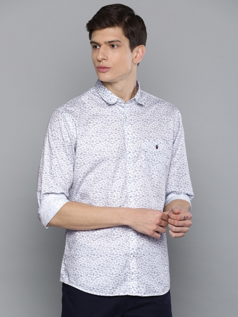 

Louis Philippe Sport Men White & Blue Slim Fit Printed Casual Shirt