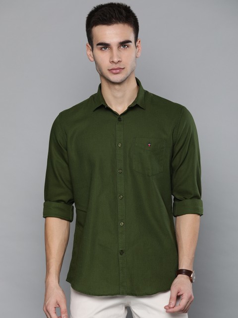 

Louis Philippe Sport Men Olive Green Slim Fit Solid Casual Shirt