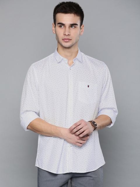 

Louis Philippe Sport Men White & Blue Slim Fit Printed Casual Shirt