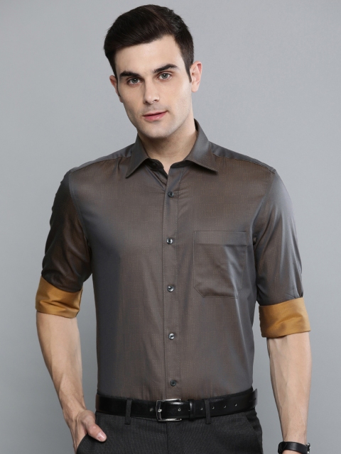 

Louis Philippe Men Brown Classic Fit Self Design Formal Shirt