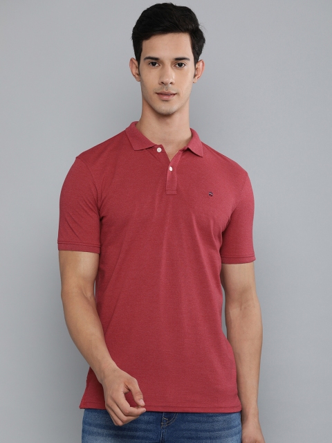 

Louis Philippe Sport Men Maroon Solid Slim Fit Polo Collar Pure Cotton T-shirt