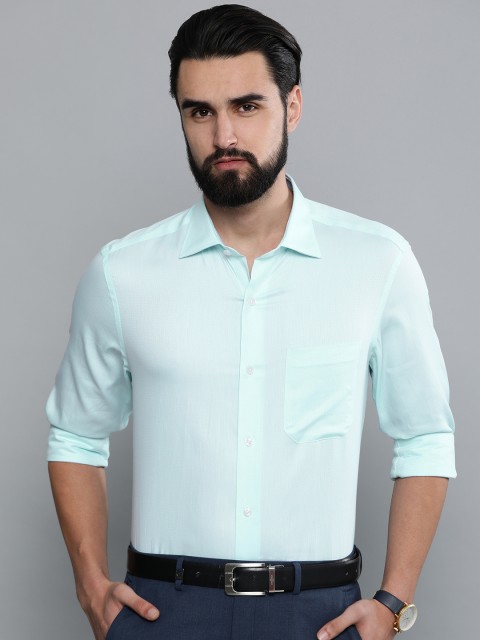 

Louis Philippe Men Turquoise Blue Classic Fit Self Design Formal Shirt