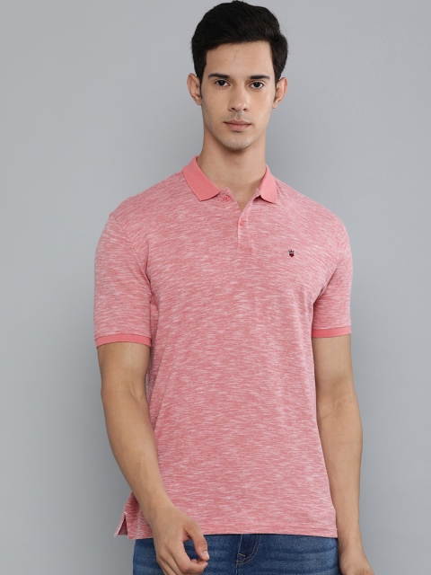 

Louis Philippe Sport Men Coral Pink Solid Slim Fit Polo Collar T-shirt