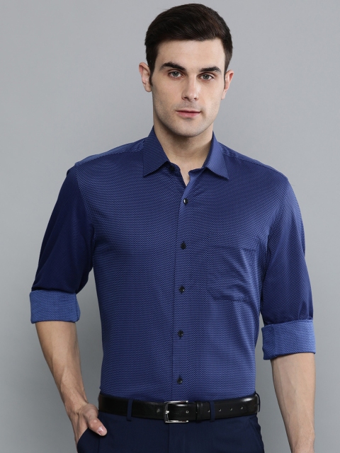 

Louis Philippe Men Blue Slim Fit Self Design Formal Shirt